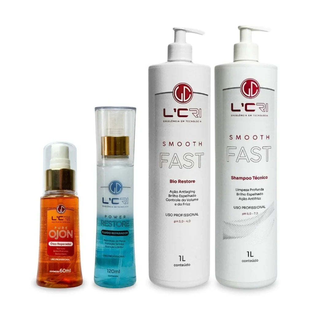 Kit Smooth Fast 1L + Bifásico Fluido + Óleo de Ojon L'cri