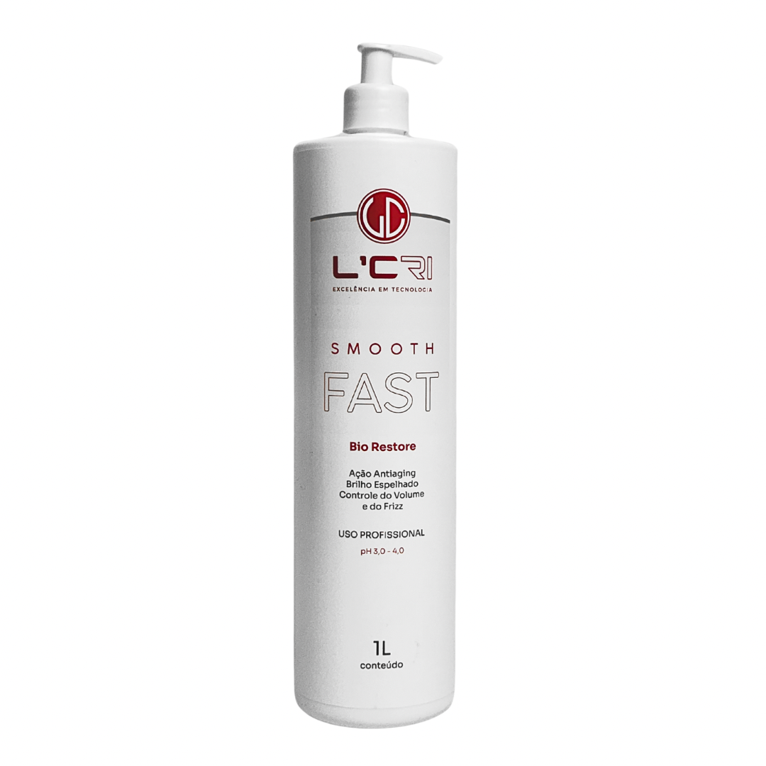Kit Smooth Fast Alisamento Capilar 1L L'Cri + Avental Jeans
