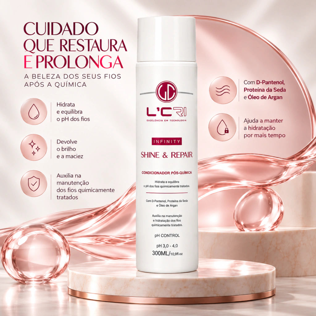 Condicionador Infinity Shine & Repair Pós Química L'Cri 300ml - imagem 5