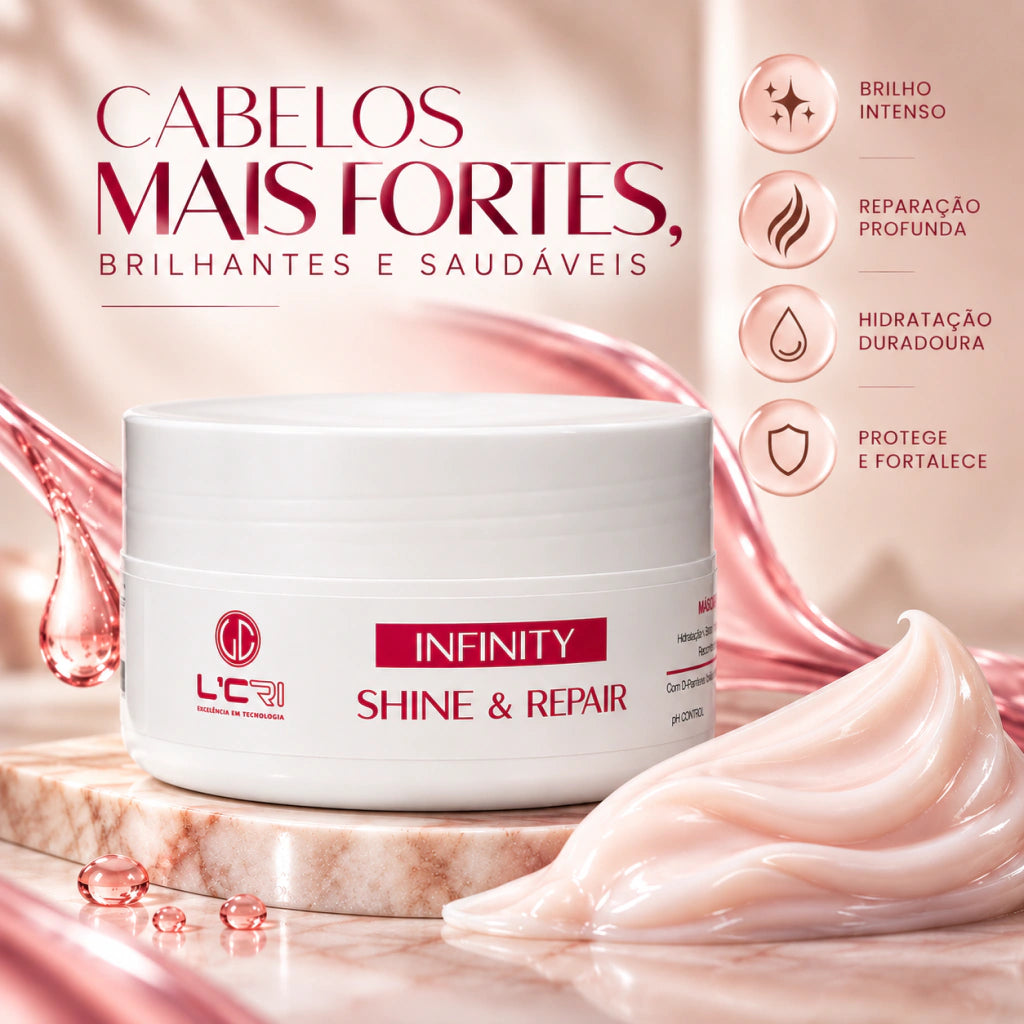Máscara Infinity Shine & Repair Pós Química L'Cri 300g - imagem 5