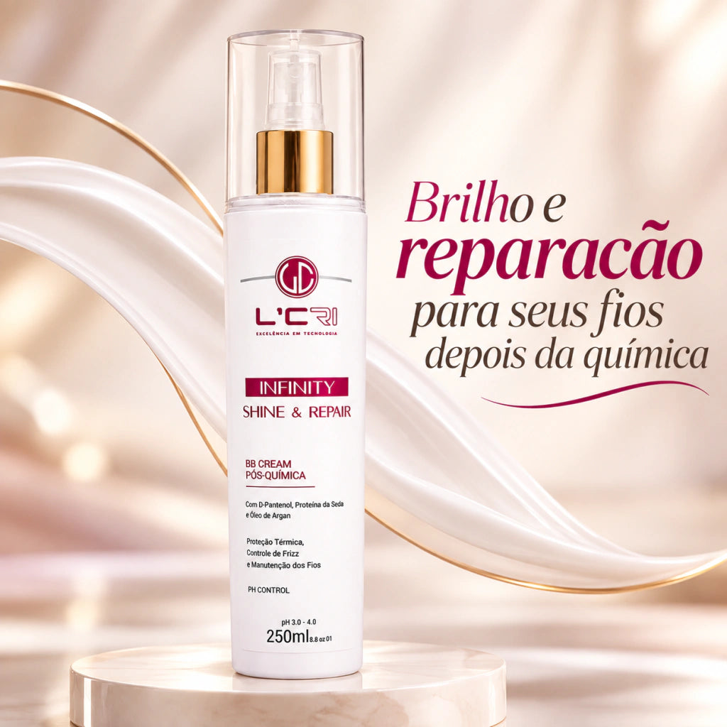 BB Cream Infinity Shine & Repair Pós Química L'Cri 250ml - imagem 6