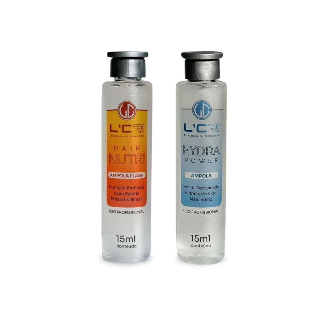 Kit Ampolas Capilares Hydra Power e Hair Nutri L'Cri 15ml