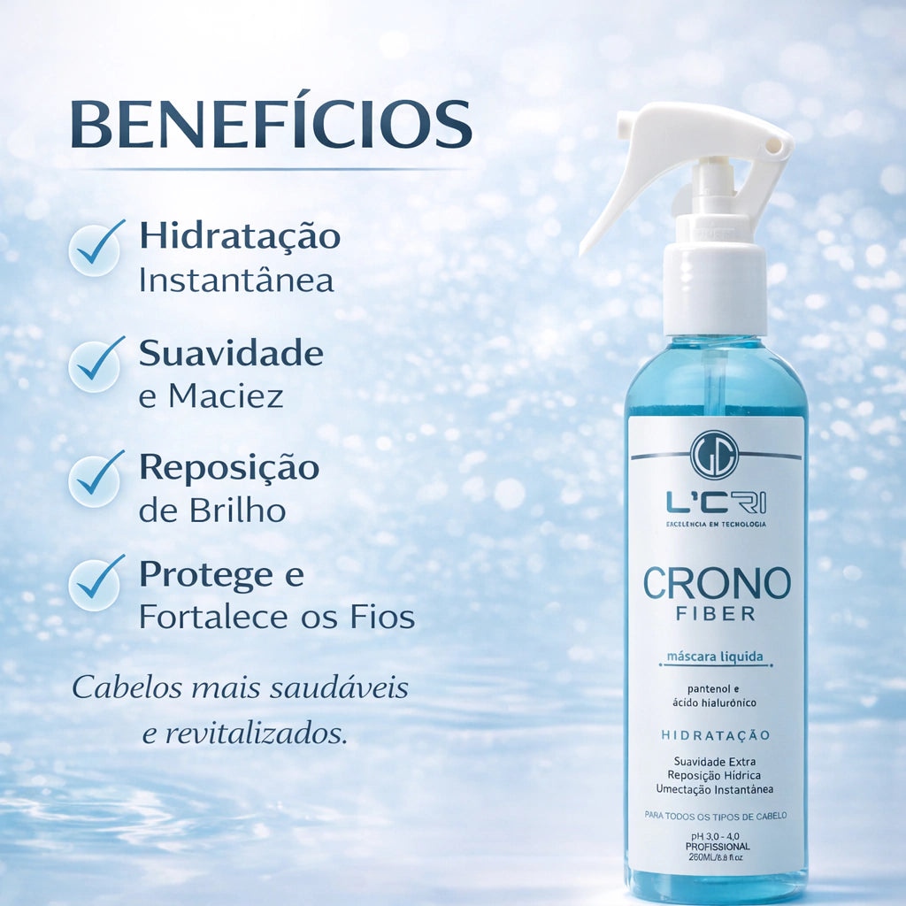 Máscara Líquida Crono Fiber Hidratação 260ml L'Cri - imagem 2