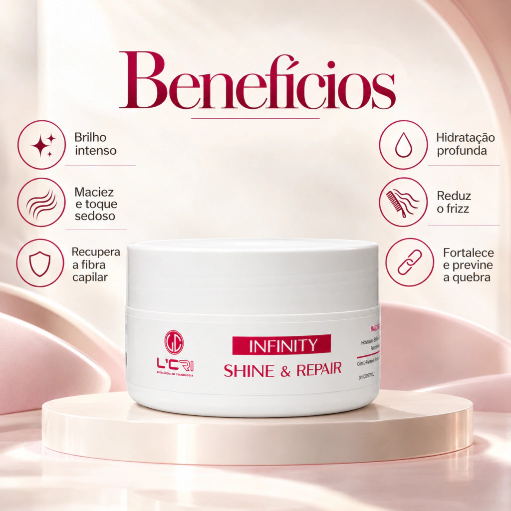 Máscara Infinity Shine & Repair Pós Química L'Cri 300g - imagem 3