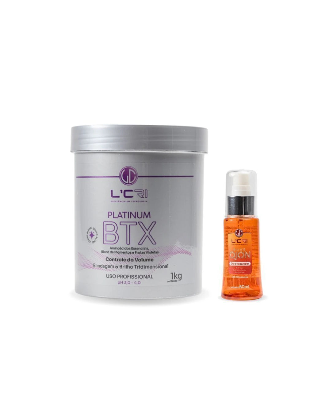 Kit Liso Perfeito Botox Platinum + Óleo de Ojon L'cri