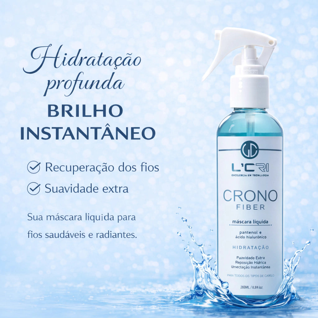 Máscara Líquida Crono Fiber Hidratação 260ml L'Cri - imagem 5